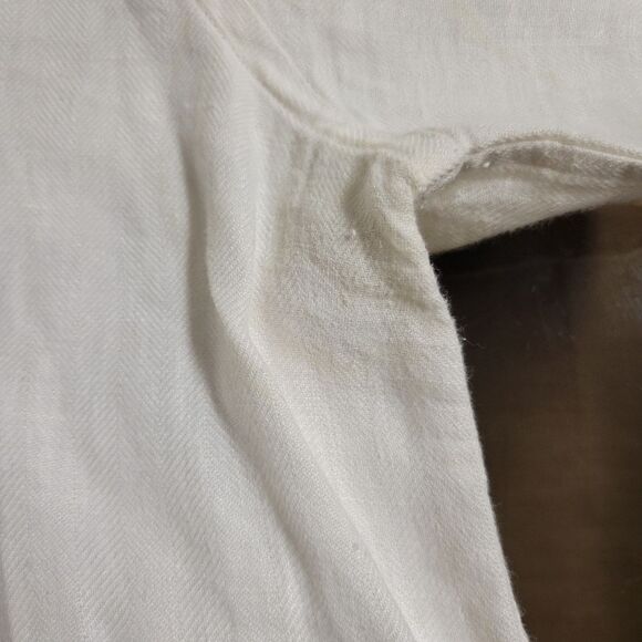 Lauren Ralph Lauren Womens Button Down Collared Linen Tan Size L - Picture 7 of 8